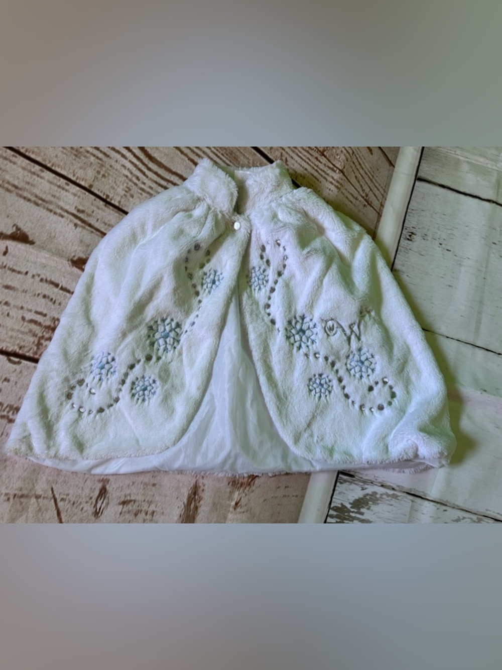 American Girl White Floral Embroidered Cape
